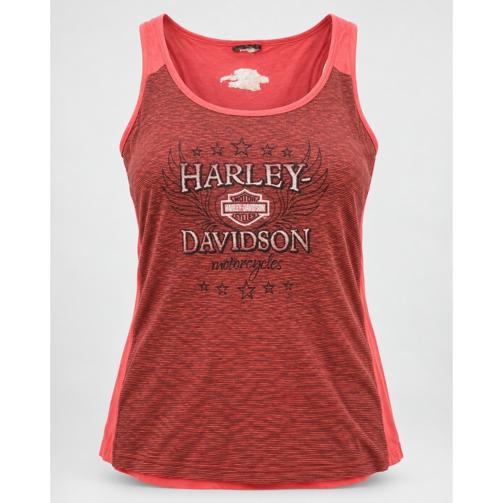 Women's Harley-Davidson Barnett El Paso Layered Tank Top Red Striped